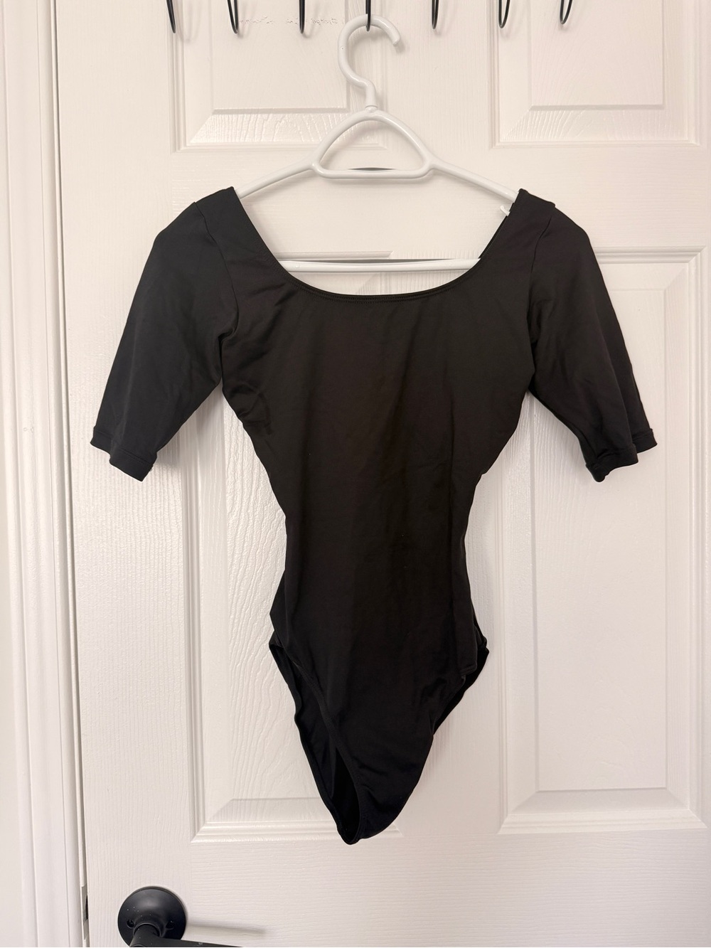 Black Short Sleeve Leotard Bodysuit